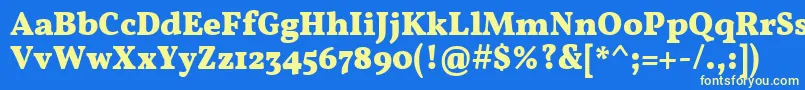 Czcionka VollkornBold – żółte czcionki na niebieskim tle