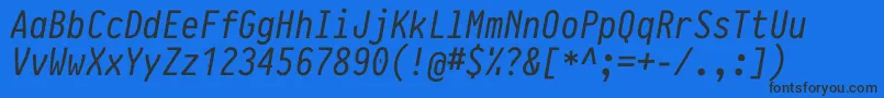 PragmataproItalic-Schriftart – Schwarze Schriften auf blauem Hintergrund