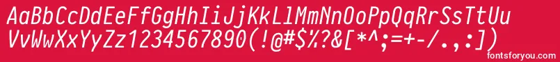 PragmataproItalic Font – White Fonts on Red Background