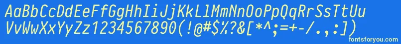 fuente PragmataproItalic – Fuentes Amarillas Sobre Fondo Azul