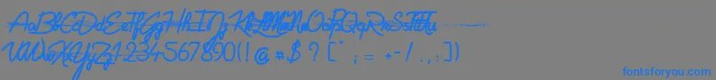 GeltinaElementeTrash Font – Blue Fonts on Gray Background