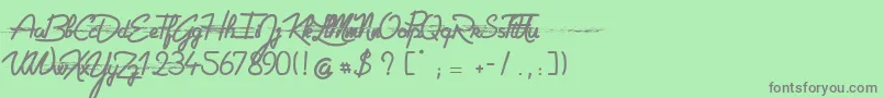 GeltinaElementeTrash Font – Gray Fonts on Green Background