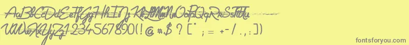 GeltinaElementeTrash Font – Gray Fonts on Yellow Background
