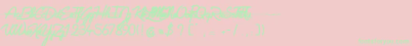 GeltinaElementeTrash Font – Green Fonts on Pink Background
