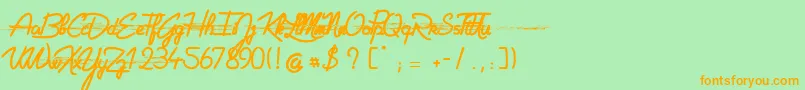 GeltinaElementeTrash Font – Orange Fonts on Green Background