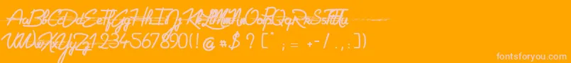 GeltinaElementeTrash-Schriftart – Rosa Schriften auf orangefarbenem Hintergrund