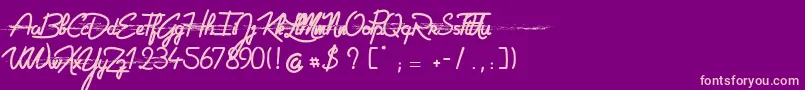 GeltinaElementeTrash Font – Pink Fonts on Purple Background