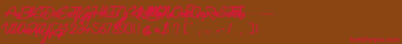 GeltinaElementeTrash-Schriftart – Rote Schriften auf braunem Hintergrund