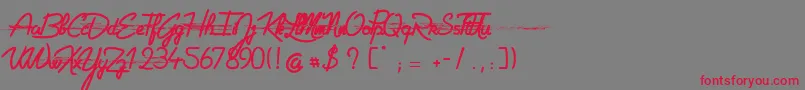 GeltinaElementeTrash Font – Red Fonts on Gray Background