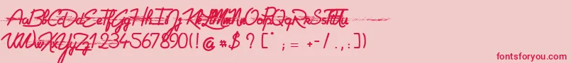 GeltinaElementeTrash Font – Red Fonts on Pink Background