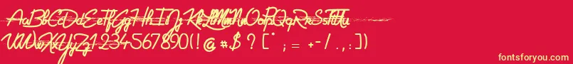 GeltinaElementeTrash Font – Yellow Fonts on Red Background