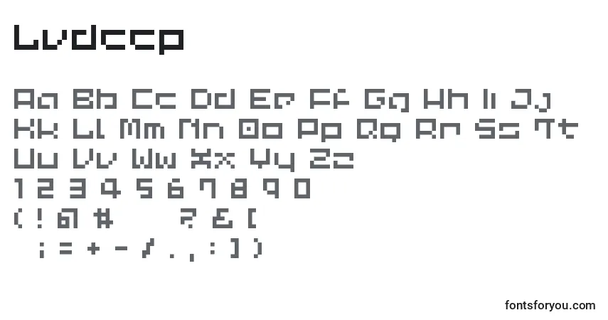 Schriftart Lvdccp – Alphabet, Zahlen, spezielle Symbole