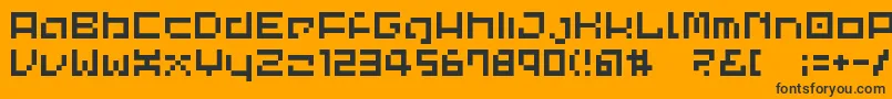 Lvdccp Font – Black Fonts on Orange Background