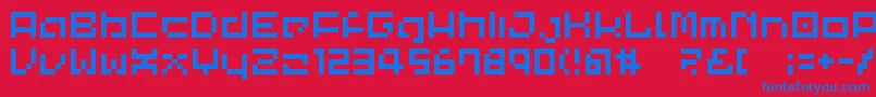 Lvdccp Font – Blue Fonts on Red Background