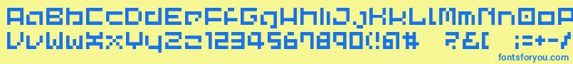 Lvdccp Font – Blue Fonts on Yellow Background