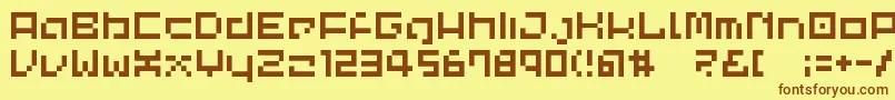 Lvdccp Font – Brown Fonts on Yellow Background