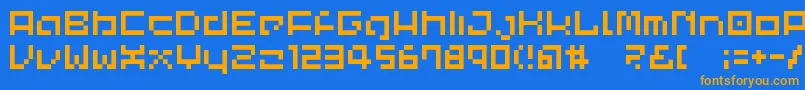 Lvdccp Font – Orange Fonts on Blue Background