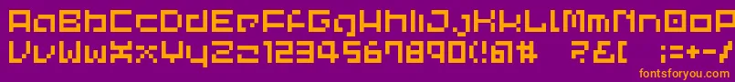 Lvdccp Font – Orange Fonts on Purple Background