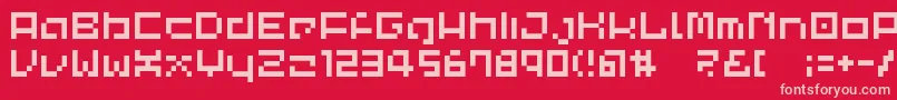 Lvdccp Font – Pink Fonts on Red Background