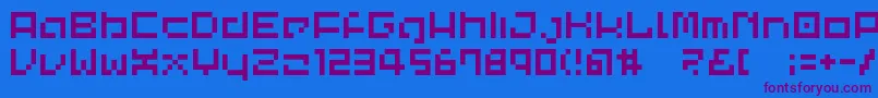 Lvdccp Font – Purple Fonts on Blue Background