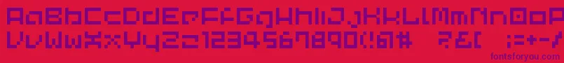 Lvdccp Font – Purple Fonts on Red Background