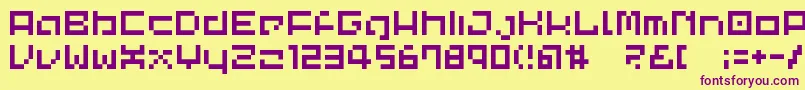 Lvdccp Font – Purple Fonts on Yellow Background