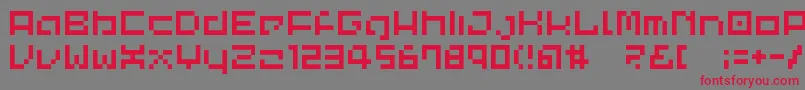 Lvdccp Font – Red Fonts on Gray Background