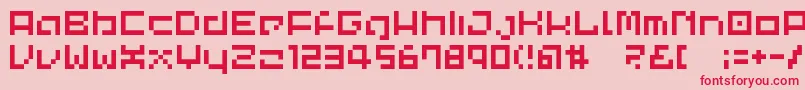 Lvdccp-Schriftart – Rote Schriften auf rosa Hintergrund
