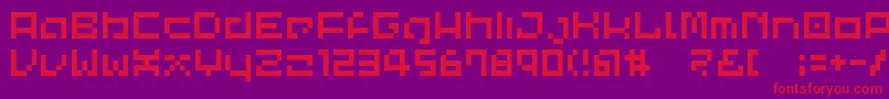 Lvdccp Font – Red Fonts on Purple Background