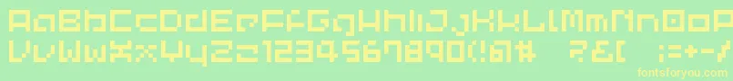 Lvdccp Font – Yellow Fonts on Green Background