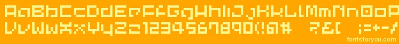フォントLvdccp – オレンジの背景に黄色の文字