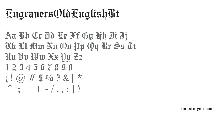 Czcionka EngraversOldEnglishBt – alfabet, cyfry, specjalne znaki