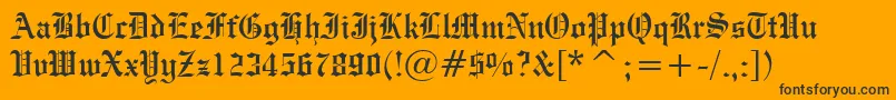 フォントEngraversOldEnglishBt – 黒い文字のオレンジの背景