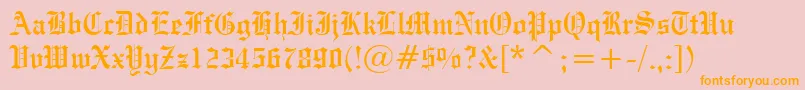 EngraversOldEnglishBt Font – Orange Fonts on Pink Background