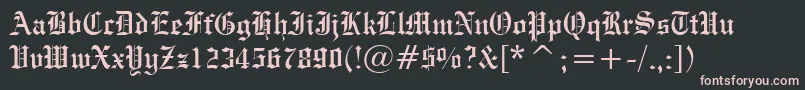 EngraversOldEnglishBt Font – Pink Fonts on Black Background