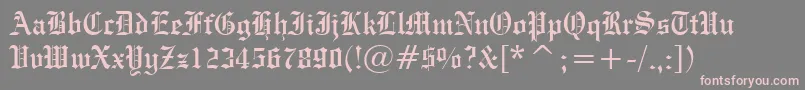 EngraversOldEnglishBt Font – Pink Fonts on Gray Background