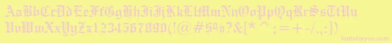 EngraversOldEnglishBt Font – Pink Fonts on Yellow Background