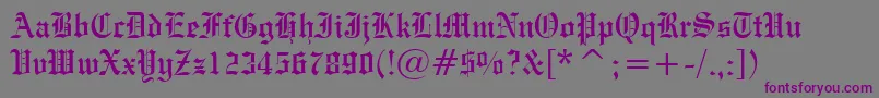 EngraversOldEnglishBt Font – Purple Fonts on Gray Background