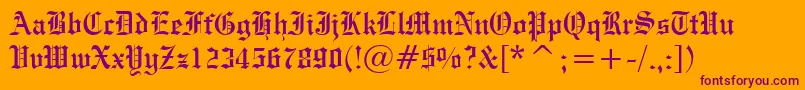 EngraversOldEnglishBt Font – Purple Fonts on Orange Background