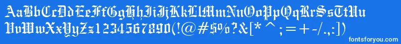 EngraversOldEnglishBt Font – White Fonts on Blue Background