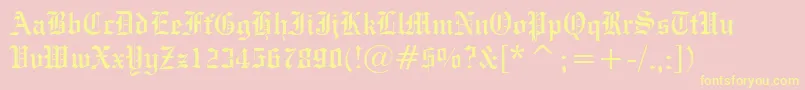 EngraversOldEnglishBt Font – Yellow Fonts on Pink Background