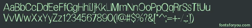 フォントFrailSanslight – 黒い背景に緑の文字