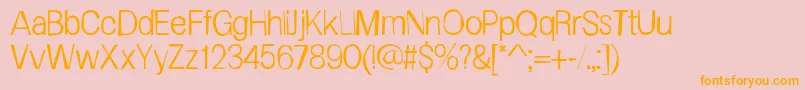 FrailSanslight-Schriftart – Orangefarbene Schriften auf rosa Hintergrund