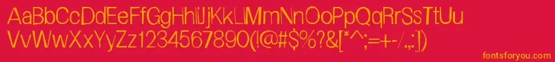 FrailSanslight Font – Orange Fonts on Red Background