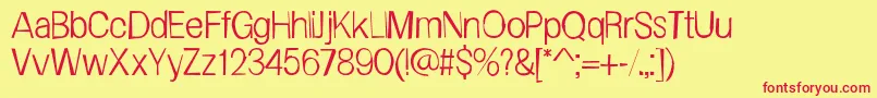 FrailSanslight Font – Red Fonts on Yellow Background