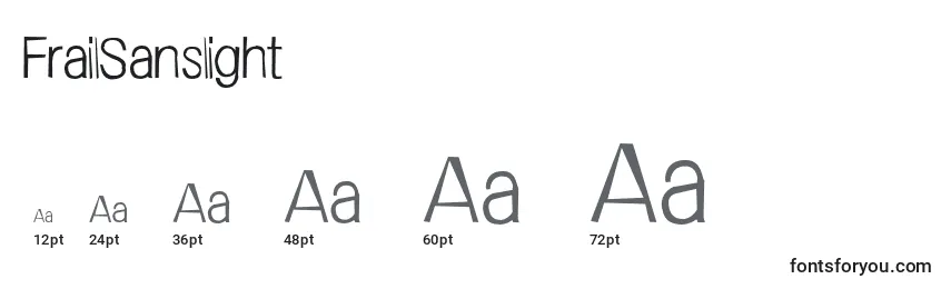 FrailSanslight Font Sizes