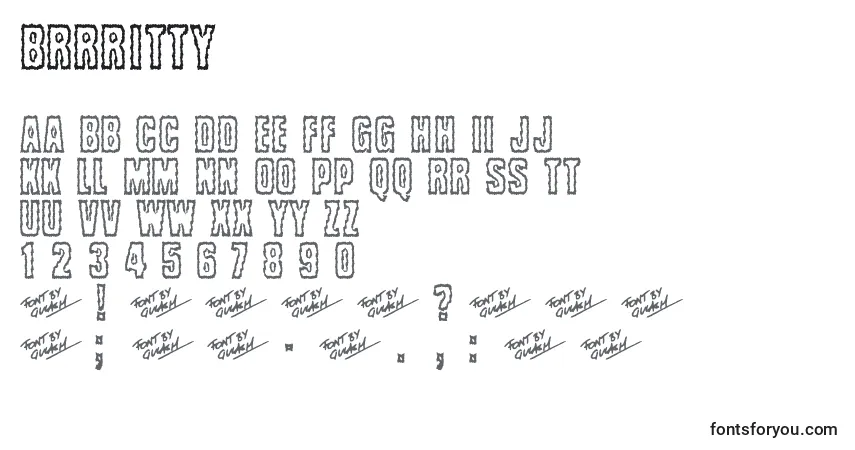 Шрифт Brrritty – алфавит, цифры, специальные символы