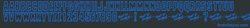 Brrritty-Schriftart – Blaue Schriften auf schwarzem Hintergrund