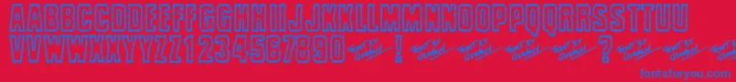 Brrritty Font – Blue Fonts on Red Background