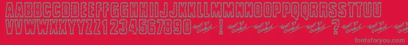 Brrritty-Schriftart – Graue Schriften auf rotem Hintergrund